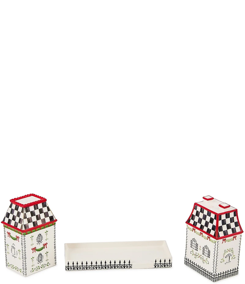 MacKenzie-Childs Holly Village Salt & Pepper Set
