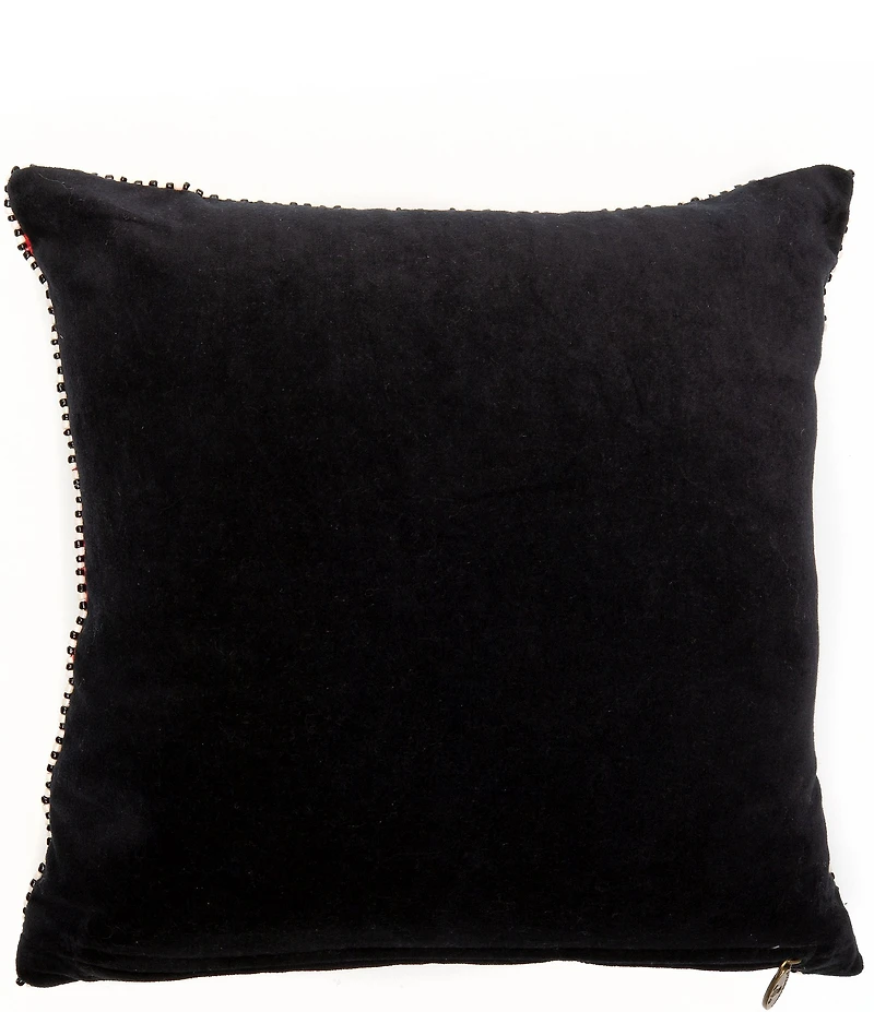 MacKenzie-Childs Holiday Collection Jolly Beaded Ornaments Throw Square Pillow