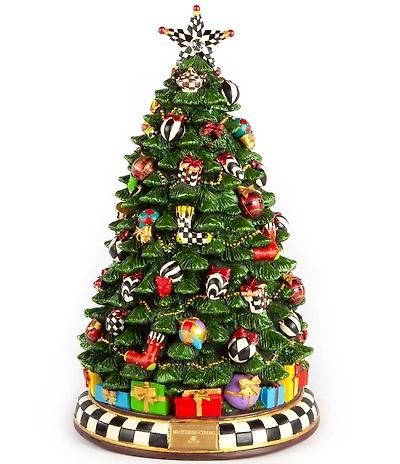 MacKenzie-Childs Holiday Collection LED Lighted Christmas Carol Tree Decor