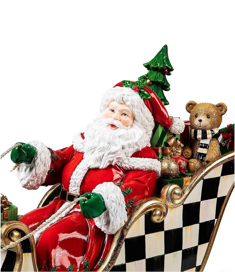 MacKenzie-Childs Holiday Collection Night Before Christmas Santa & Sleigh Figurine