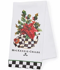 MacKenzie-Childs Holiday Collection Poinsettia Tea Kettle Dish Towel