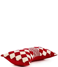 MacKenzie-Childs Holiday Collection Red Diamond Bow Shaped Throw Pillow