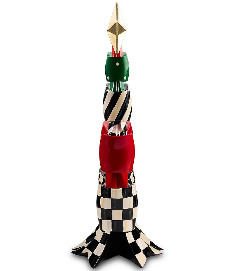 MacKenzie-Childs Holiday Collection Stacked Bow Tree Figurine