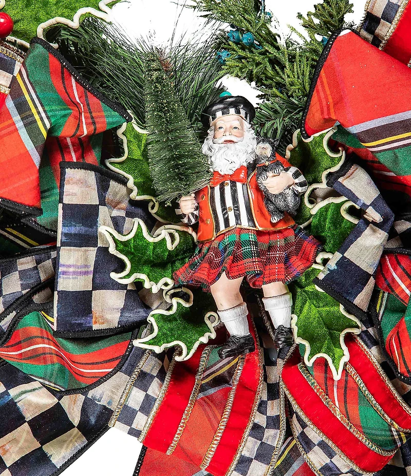 MacKenzie-Childs Holiday Collection Tartastic Illuminated Wreath