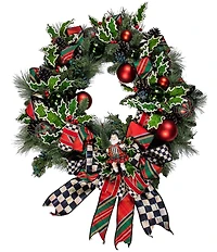 MacKenzie-Childs Holiday Collection Tartastic Illuminated Wreath