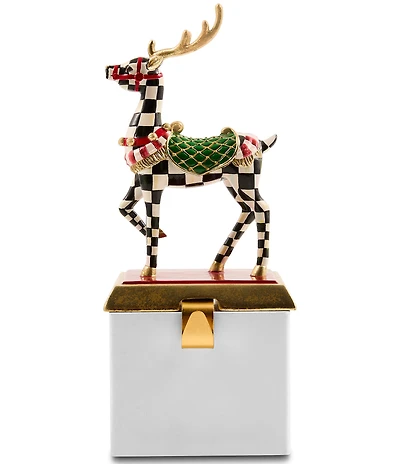 MacKenzie-Childs Holiday Collection Westminster Check Deer Stocking Holder