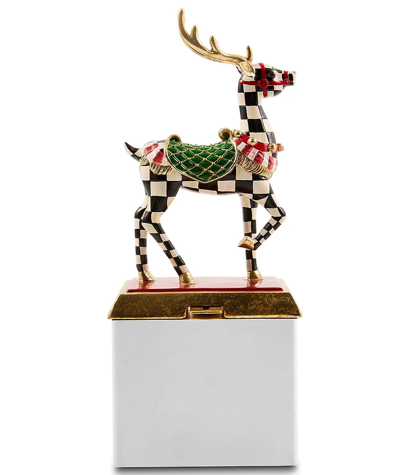 MacKenzie-Childs Holiday Collection Westminster Check Deer Stocking Holder