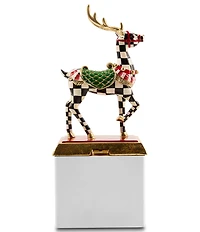 MacKenzie-Childs Holiday Collection Westminster Check Deer Stocking Holder