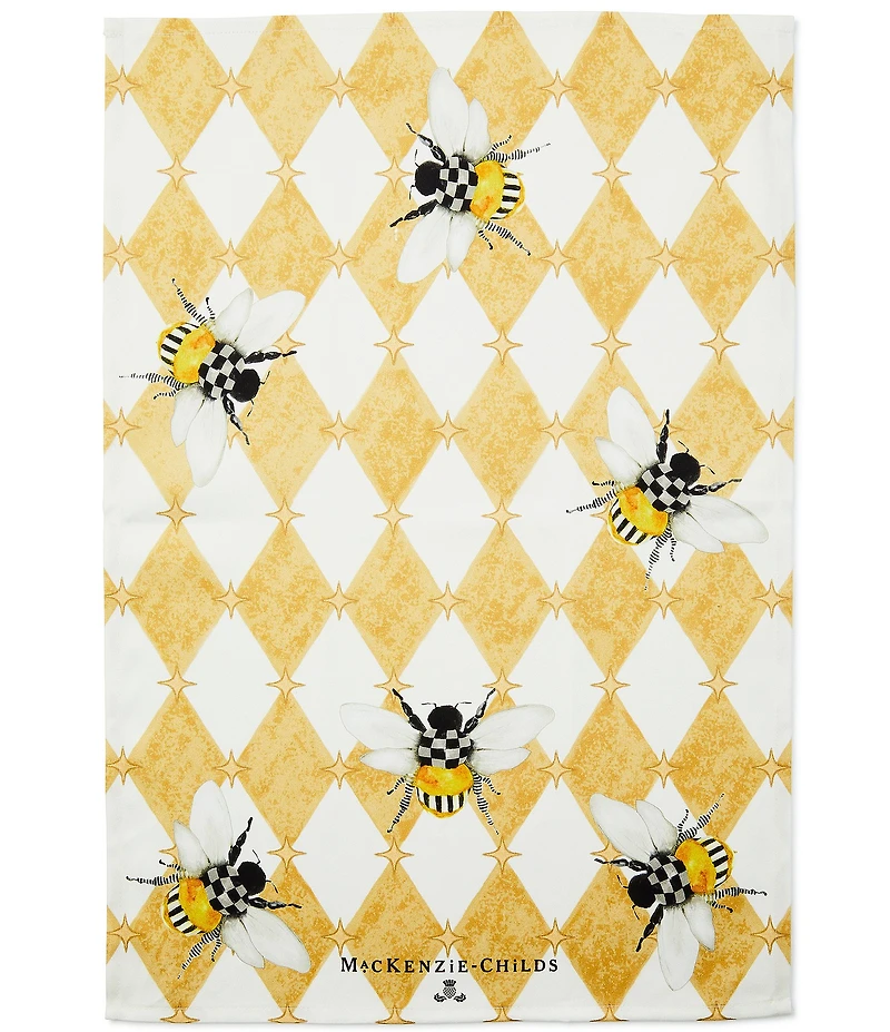 MacKenzie-Childs Honeycomb with Bees Print Dish Towel