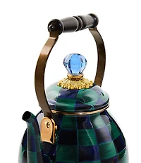 MacKenzie-Childs Juniper Check Enamel Tea Kettle, 2-Qt.