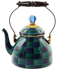 MacKenzie-Childs Juniper Check Enamel Tea Kettle, 2-Qt.