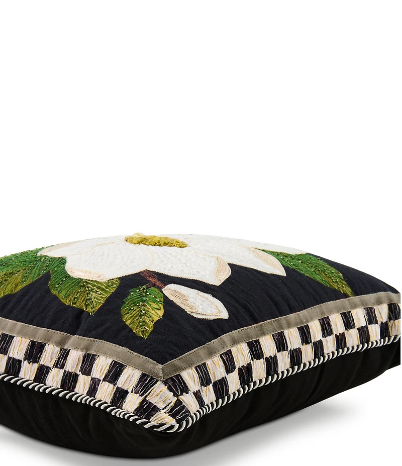 MacKenzie-Childs Magnolia Blossom Textile Throw Pillow