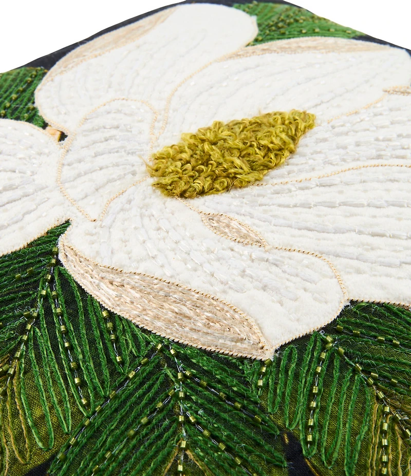 MacKenzie-Childs Magnolia Blossom Textile Throw Pillow