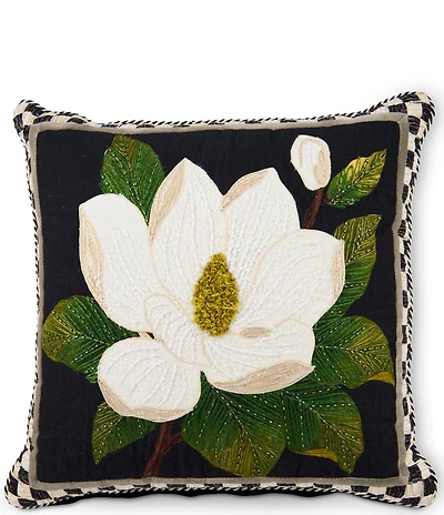 MacKenzie-Childs Magnolia Blossom Textile Throw Pillow