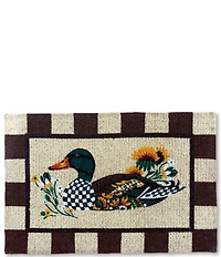 MacKenzie-Childs Mallard Duck Check Pattern Coir Door Mat