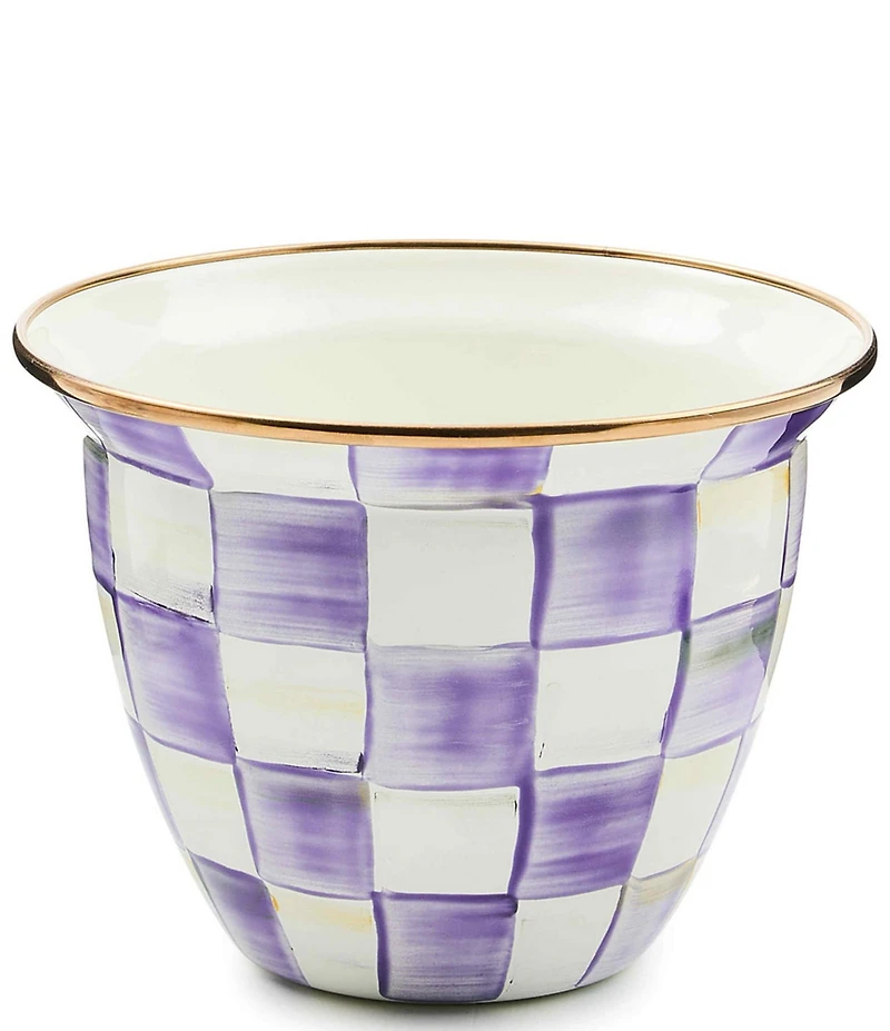 MacKenzie-Childs Check Enamel Large Flower Pot