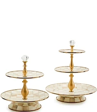 MacKenzie-Childs Check Enamel Two Tier Sweet Stand