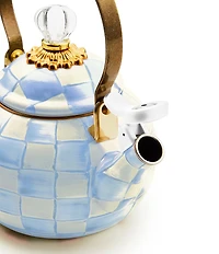MacKenzie-Childs Check Enamel Whistling Tea Kettle, 2 Qt.