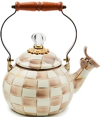 MacKenzie-Childs Check Enamel Whistling Tea Kettle, 2 Qt.