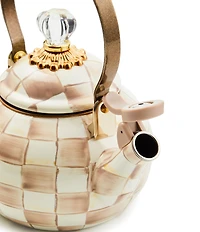 MacKenzie-Childs Check Enamel Whistling Tea Kettle, 2 Qt.