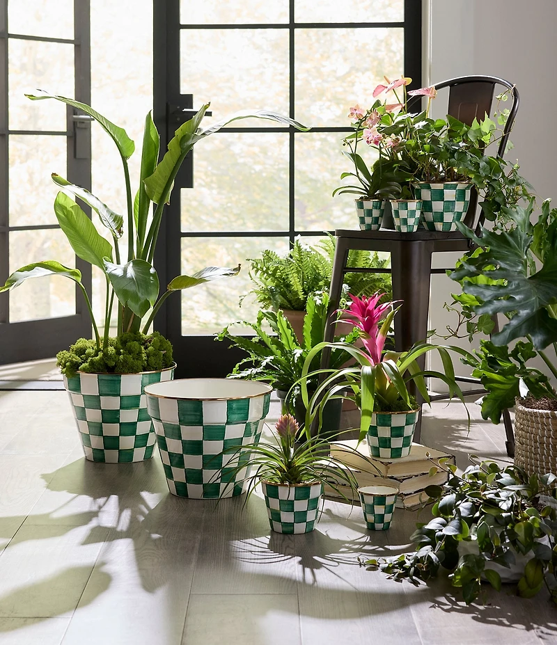 MacKenzie-Childs Check Garden Pot