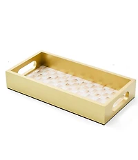 MacKenzie-Childs Mocha Check Glass Vanity Tray