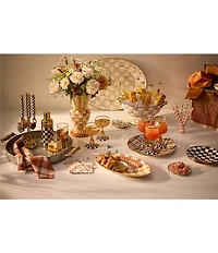 MacKenzie-Childs Mocha Check Small Oval Platter