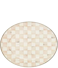 MacKenzie-Childs Mocha Check Small Oval Platter