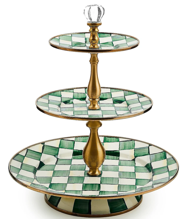 MacKenzie-Childs Check Three Tier Sweet Stand