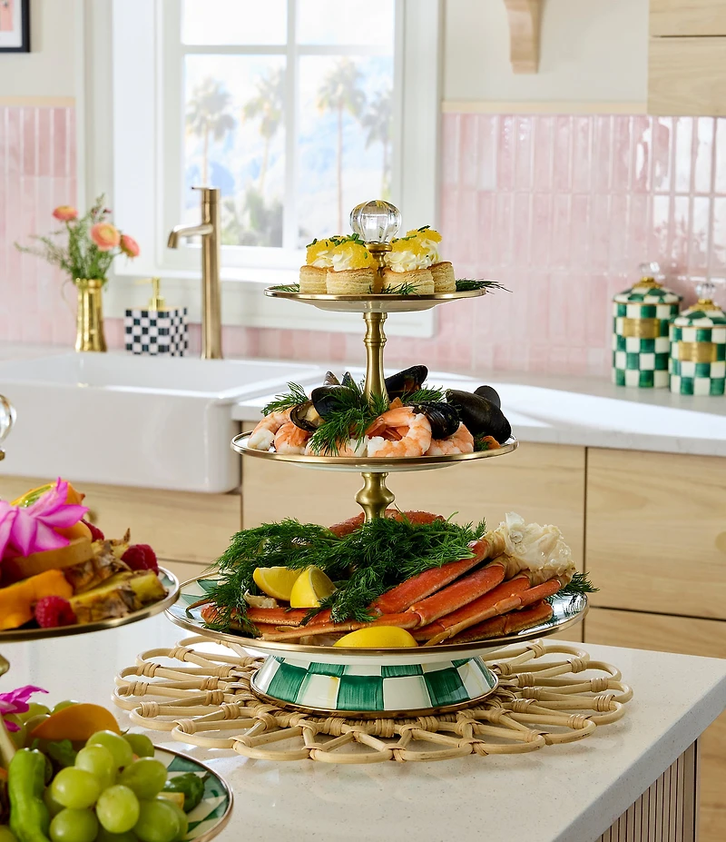 MacKenzie-Childs Check Three Tier Sweet Stand