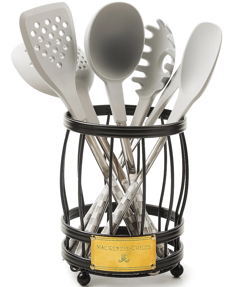 MacKenzie-Childs Check Utensil Caddy Set