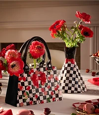 MacKenzie-Childs Mon Cheri Check Short Dress Vase
