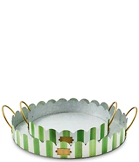 MacKenzie-Childs Outdoor Collection Stripe Scalloped Serving Trays, Set of 2