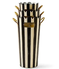 MacKenzie-Childs Outdoor Collection Stripe Scalloped Edge Flower Buckets, Set of 3