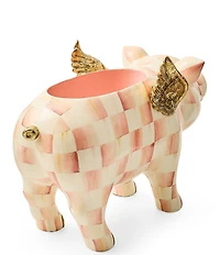 MacKenzie-Childs Outdoor Garden Collection Check Print Flying Pig Planter