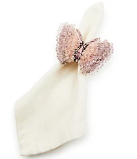 MacKenzie-Childs Pink Butterfly Hill Napkin Rings, Set of 4