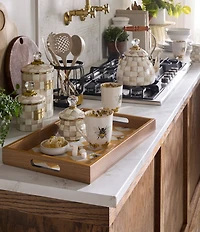 MacKenzie-Childs Queen Bee Wood Serving Tray with Handles