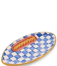 MacKenzie-Childs Check®Ceramic Football Serving Platter