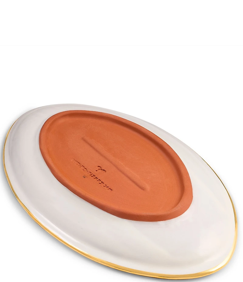 MacKenzie-Childs Check®Ceramic Football Serving Platter