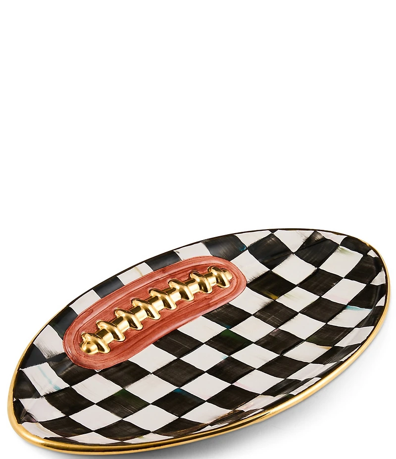 MacKenzie-Childs Check®Ceramic Football Serving Platter