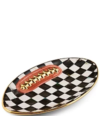 MacKenzie-Childs Check®Ceramic Football Serving Platter