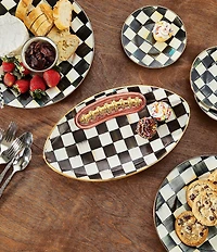 MacKenzie-Childs Check®Ceramic Football Serving Platter