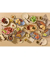 MacKenzie-Childs Check®Ceramic Football Serving Platter