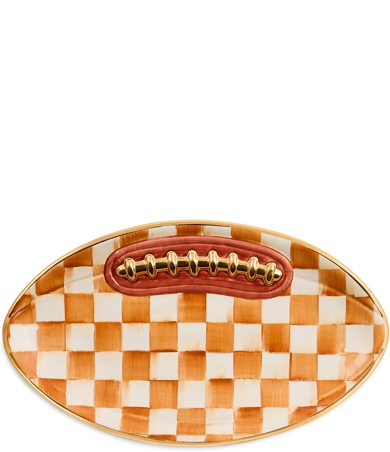 MacKenzie-Childs Check®Ceramic Football Serving Platter