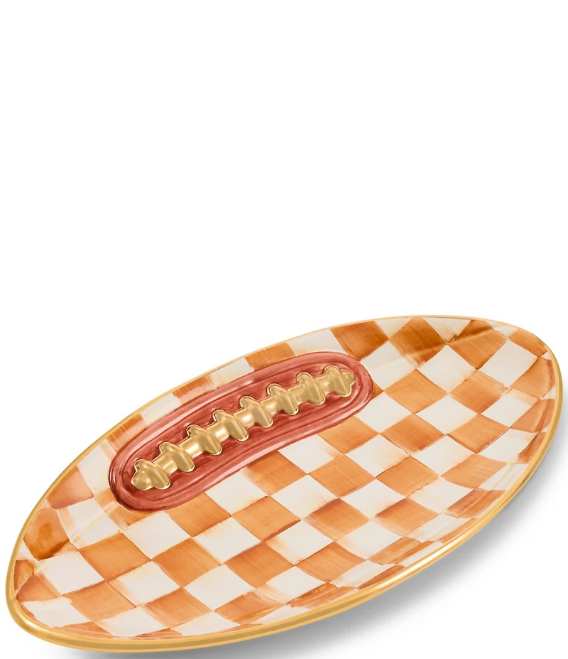 MacKenzie-Childs Check®Ceramic Football Serving Platter