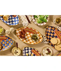 MacKenzie-Childs Check®Ceramic Football Serving Platter