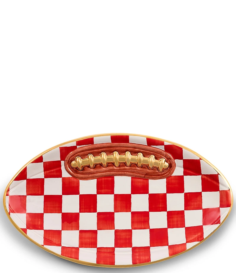 MacKenzie-Childs Check®Ceramic Football Serving Platter