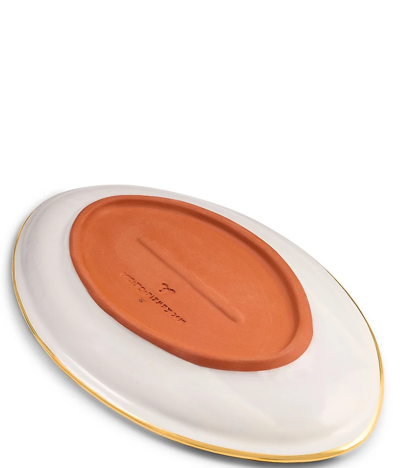 MacKenzie-Childs Check®Ceramic Football Serving Platter