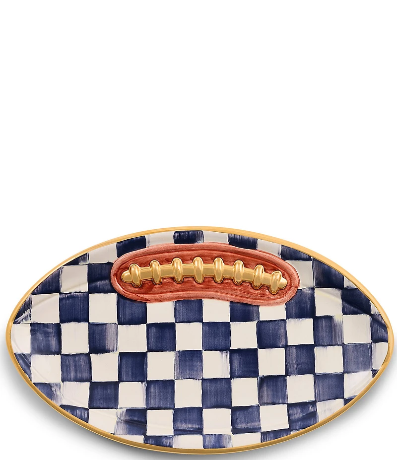 MacKenzie-Childs Check®Ceramic Football Serving Platter