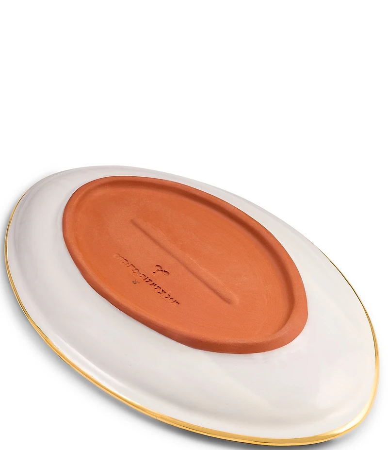 MacKenzie-Childs Check®Ceramic Football Serving Platter
